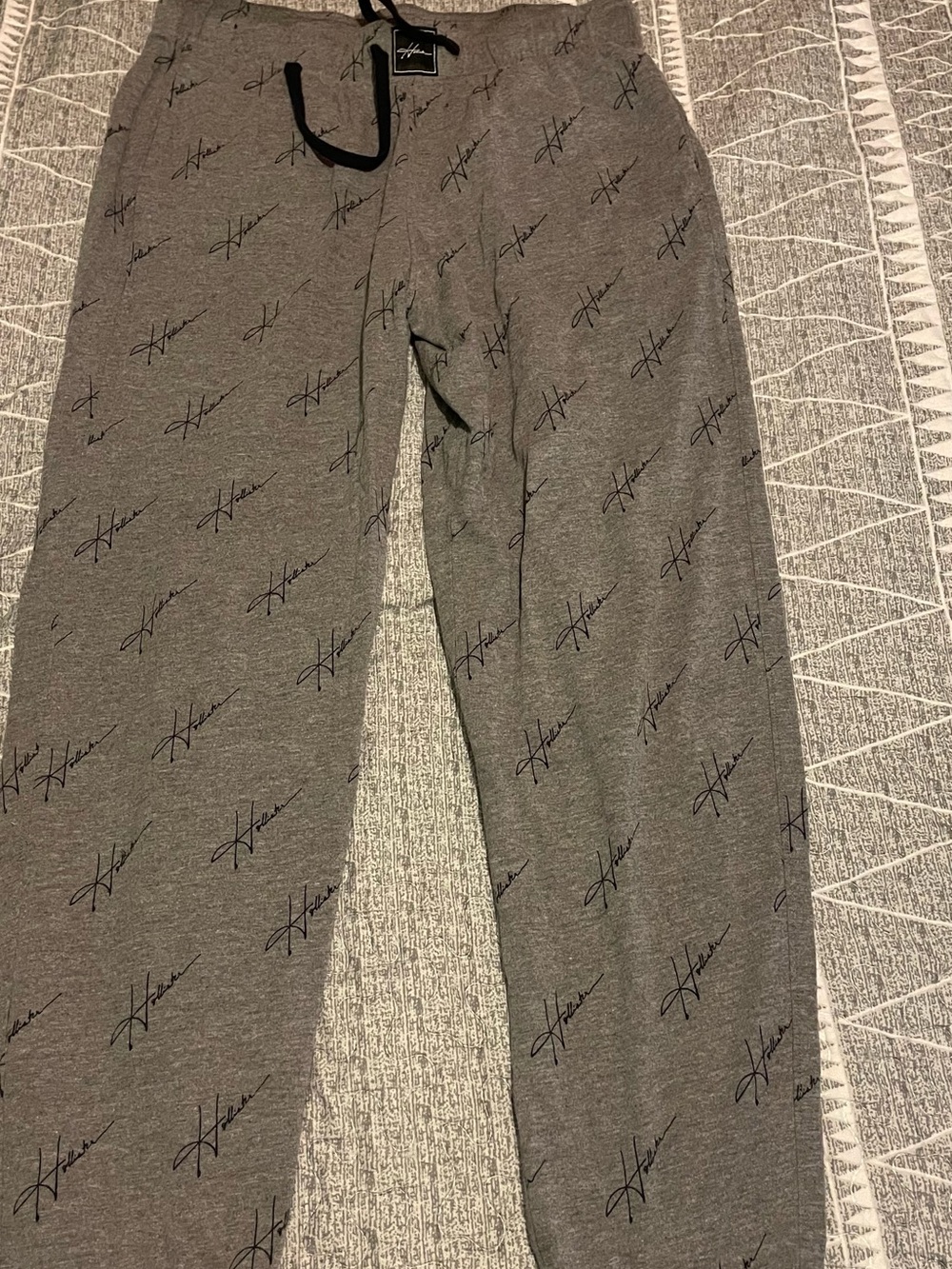 Hollister Gray Logo-Print Jogger /Sleep pants